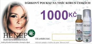Dárkový poukaz 1000Kč pro nákup na www.henep.cz
