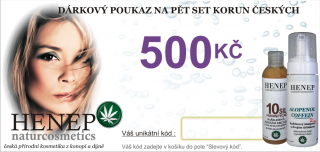 Dárkový poukaz 500Kč pro nákup na www.henep.cz