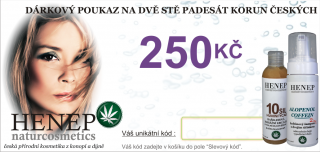 Dárkový poukaz 250Kč pro nákup na www.henep.cz