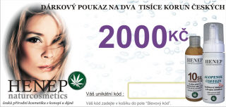 Dárkový poukaz 2000Kč pro nákup na www.henep.cz
